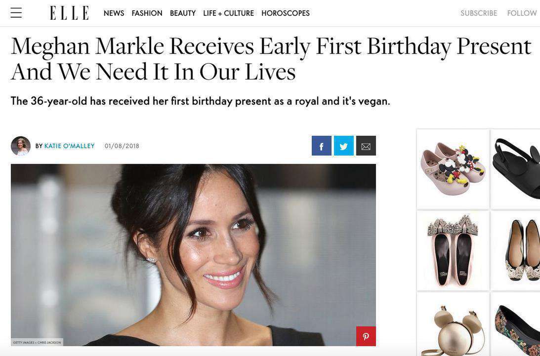 O polskim prezencie dla Meghan Markle napisał m.in. amerykański portal Elle.com