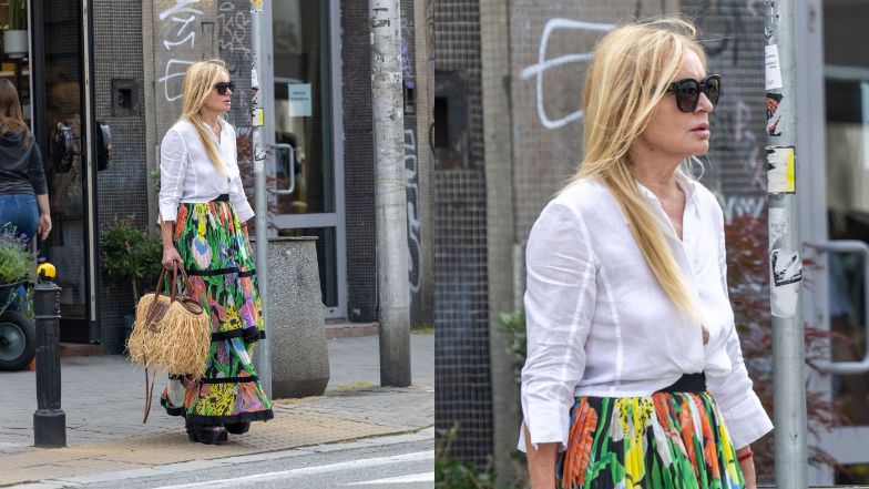 Monika Olejnik spaceruje po Warszawie