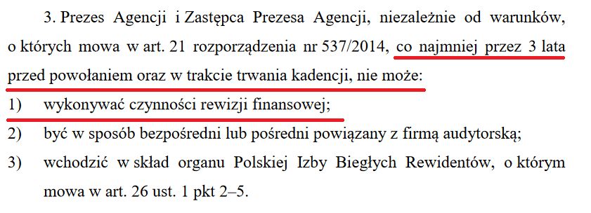 Fragment ustawy o biegłych rewidentach