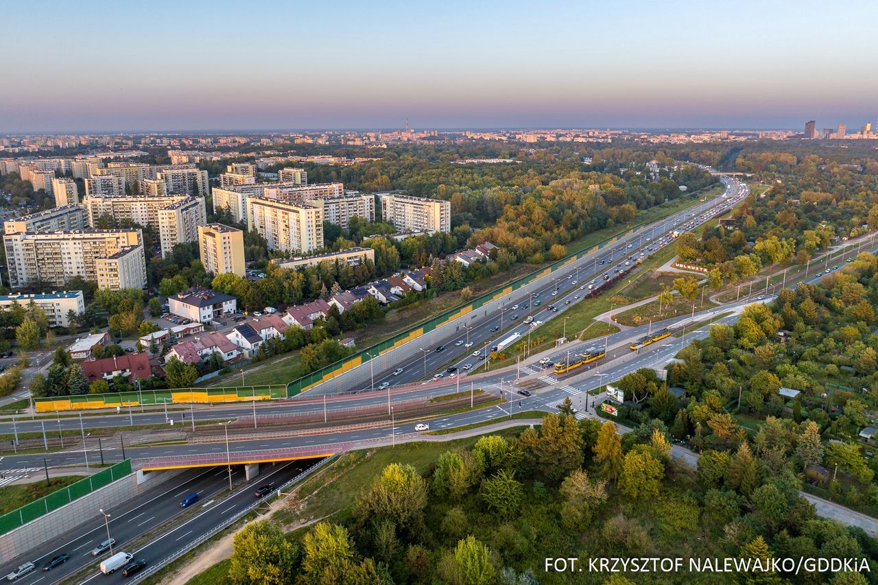 S8 Konotopa - Powązkowska, al. Obrońców Grodna na wysokości Bemowa i przyszłego węzła Warszawa Północ na skrzyżowaniu z S7