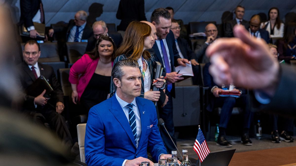 BRUSSELS, BELGIUM - FEBRUARY 13: US Secretary of Defence Pete Hegseth attends the meeting of North Atlantic Council in Defence Ministers at NATO headquarters during the NATO Defence Ministers' meeting on February 13, 2025 in Brussels, Belgium. NATO Defence Ministers are convening in Brussels for a meeting chaired by NATO Secretary General Mark Rutte. Also in attendance is US Defense Secretary Pete Hegseth, marking the first visit to NATO by a member of the new Trump administration. High on the agenda for the  allies will be ascertaining how the US intends to influence the trajectory of the war in Ukraine, as the conflict nears the third anniversary since Russia's full-scale invasion. (Photo by Omar Havana/Getty Images)