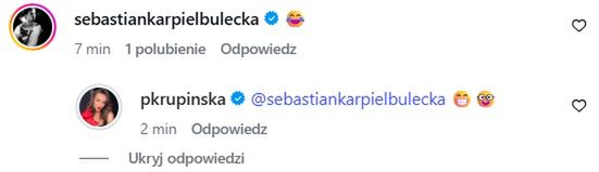 Komentarz Sebastiana Karpiela-Bułecki na Instagramie