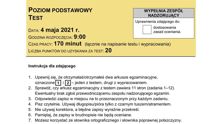 Matura 2021. Publikujemy arkusze CKE z języka polskiego
