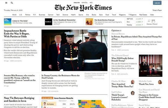 "New York Times" zyskał ponad milion abonentów cyfrowych. Ma już ich 5 mln