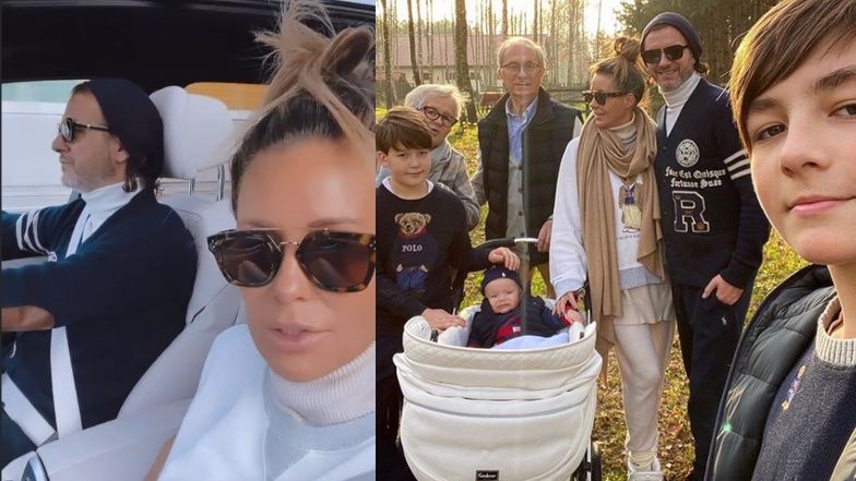 Małgorzata Rozenek z rodziną z wizytą w domu swoich rodziców na "ozdrowieńczym party"