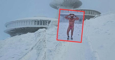 Aktor pokazał nagranie. Wbiegł na Śnieżkę w samej bieliźnie
