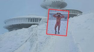 Aktor pokazał nagranie. Wbiegł na Śnieżkę w samej bieliźnie