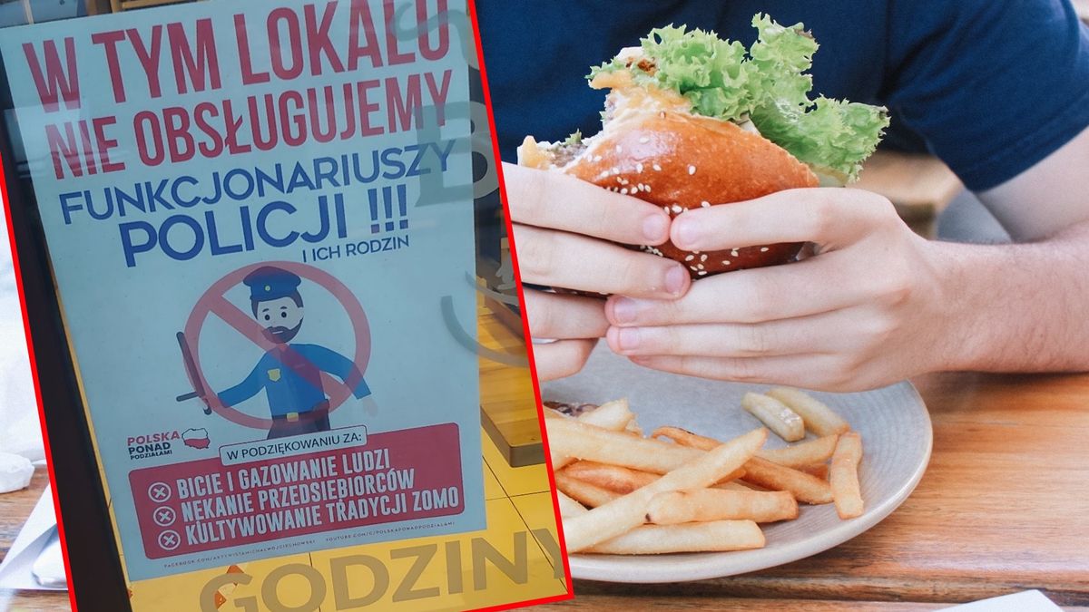 Toruń. Na drzwiach restauracji "Byczy Burger" pojawiła się informacja, że lokal nie obsługuje policjantów.