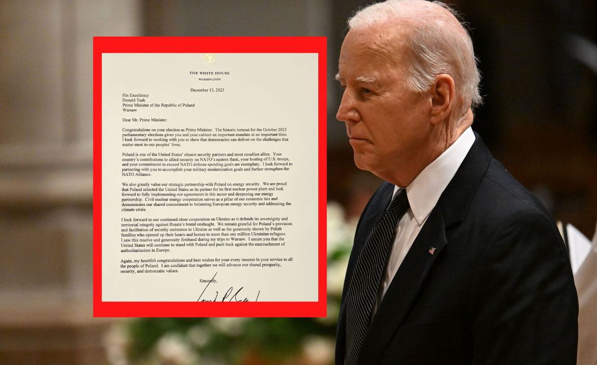 List z USA. Biden napisał do Tuska