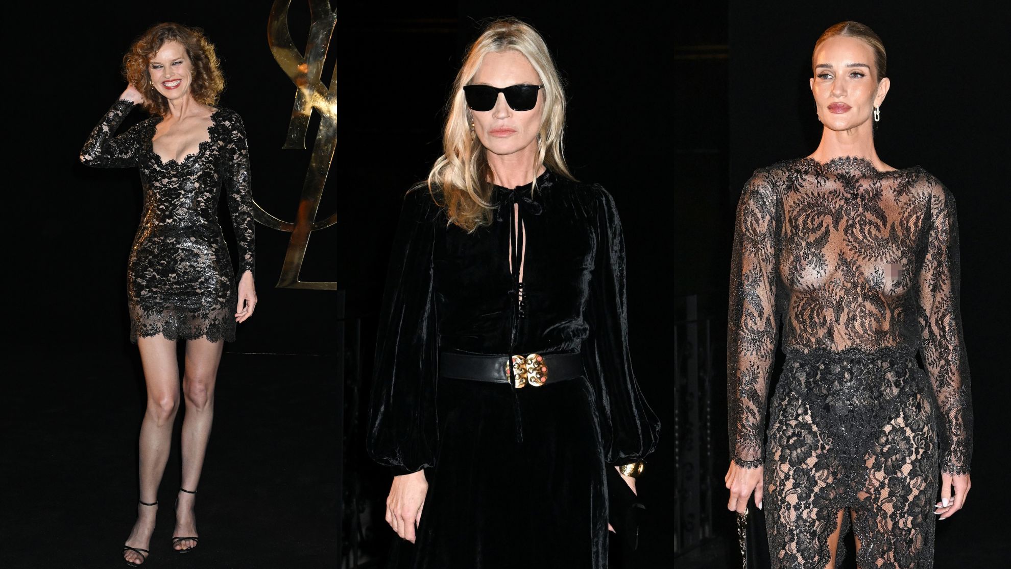 Gwiazdy błyszczą na pokazie Saint Laurent w Paryżu