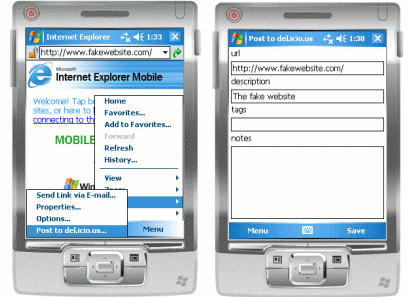 Post-to-del.icio.us - szybkie tworzenie zakładek w del.icio.us (Windows Mobile).