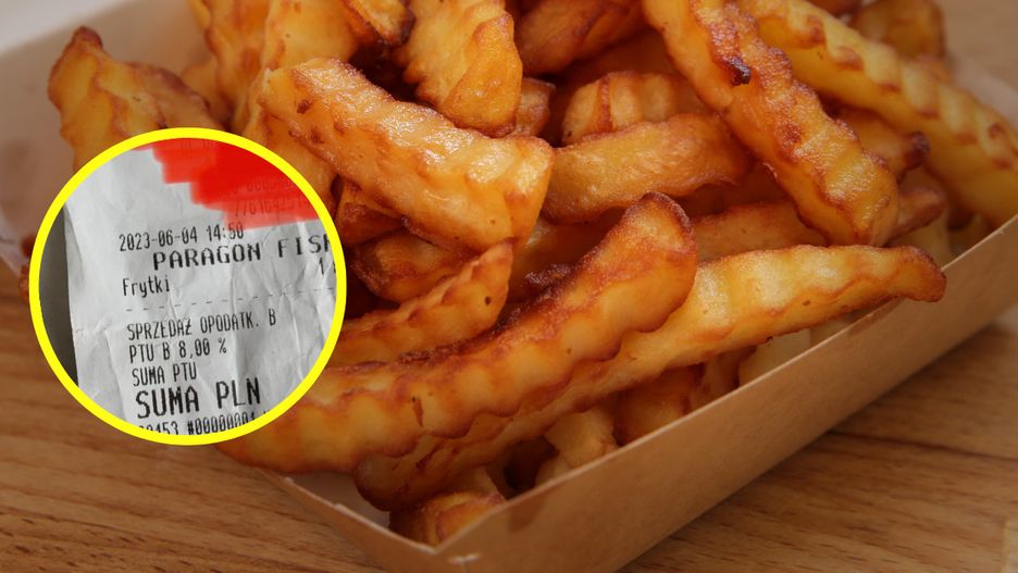 Paragon za frytki zdziwił kupującą