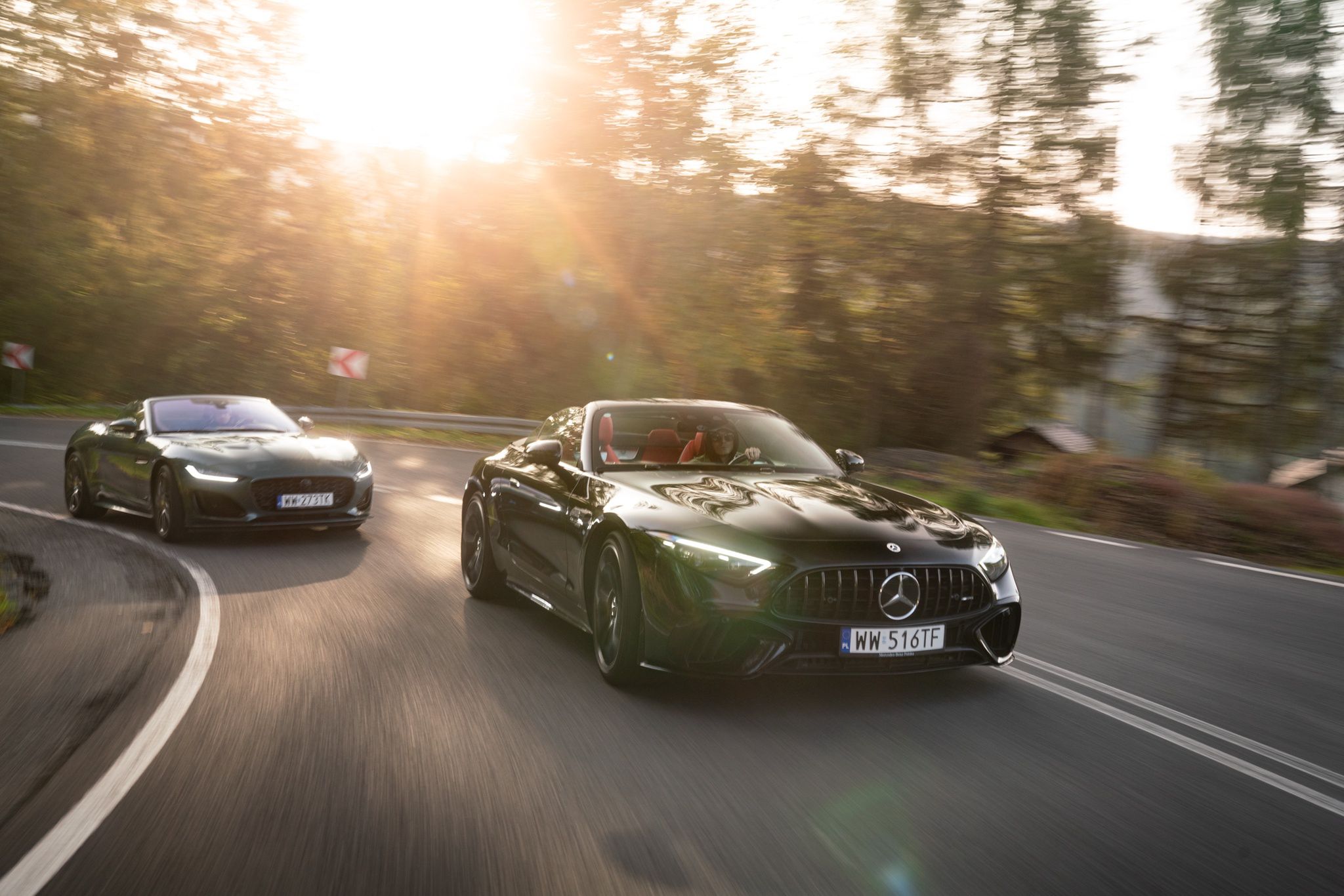 Porsche 718 Spyder vs. Mercedes-AMG SL 63 vs. Jaguar F-Type P450 