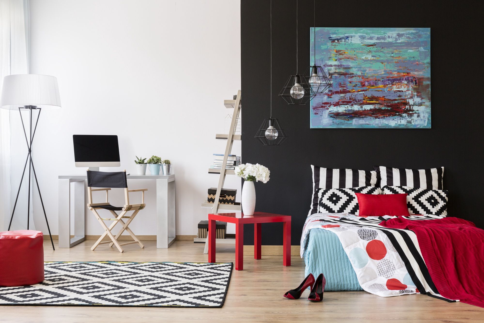 salon i sypialnia w jednym