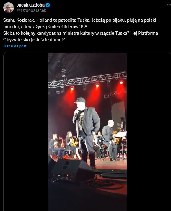 Wpis Jacka Ozdoby z nagraniem Krzysztofa Skiby