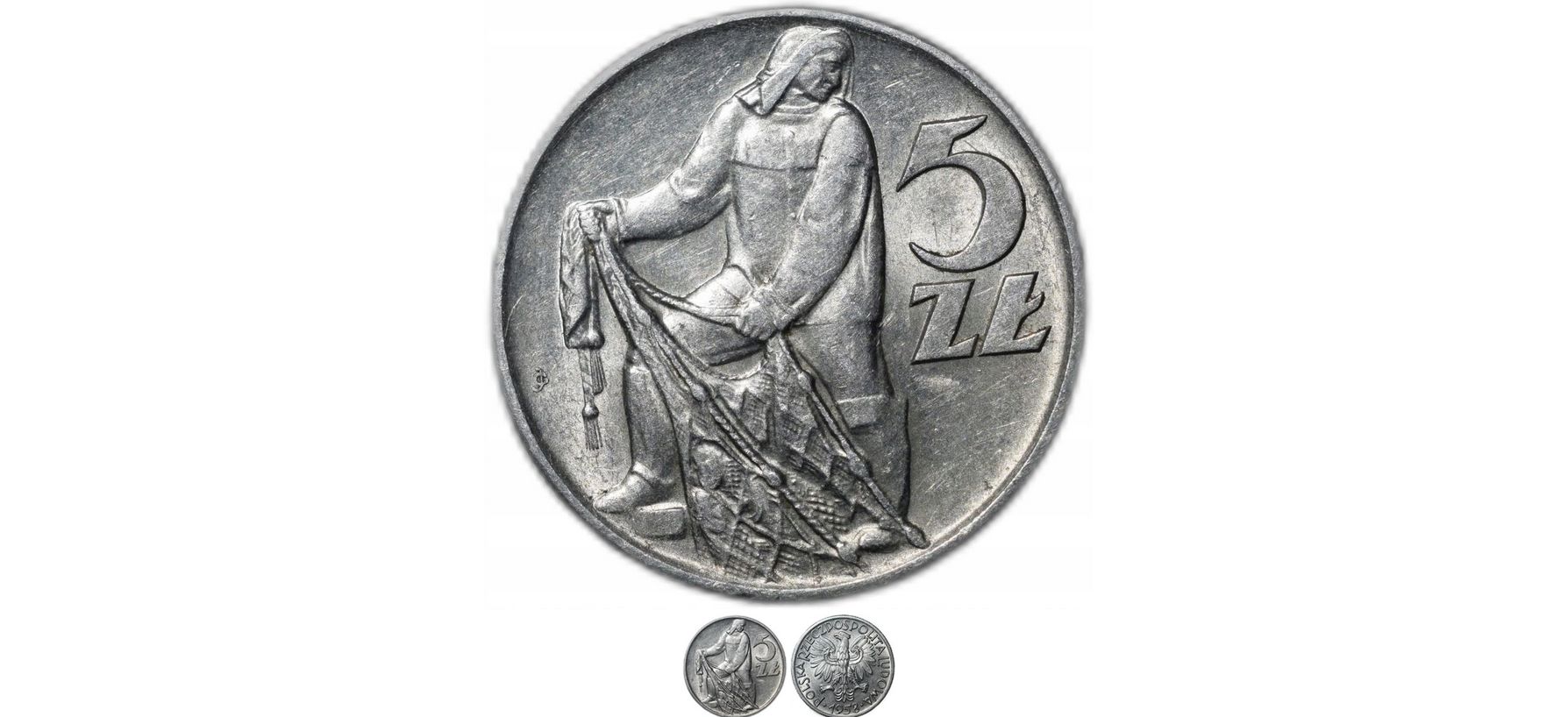 Pięciozłotówka "Rybak - Słoneczko"