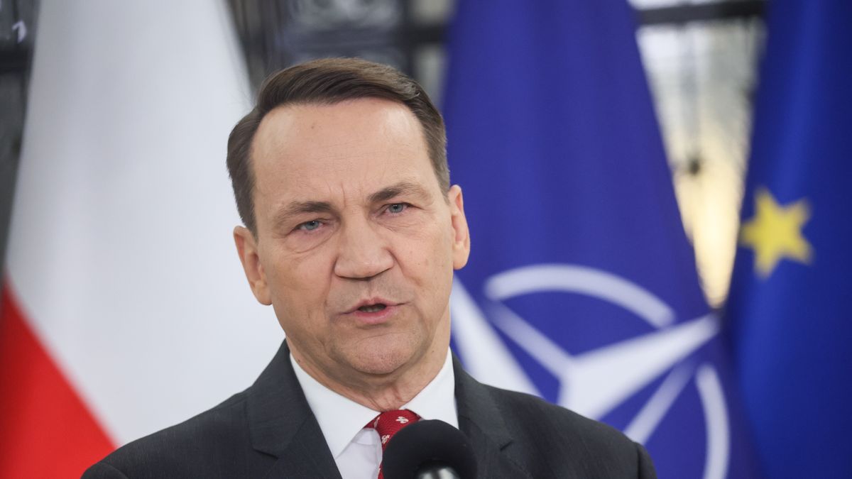 Warszawa, 23.04.2025. Minister spraw zagranicznych Radosław Sikorski podczas konferencji prasowej w Sejmie w Warszawie, 23 bm. W pierwszym dniu posiedzenia posłowie wysłuchali informacji ministra spraw zagranicznych Radosława Sikorskiego o zadaniach polskiej polityki zagranicznej w 2025 r (jm) PAP/Leszek Szymański