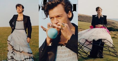 Harry Styles pierwszym mężczyzną W HISTORII z własną okładką amerykańskiego "Vogue'a"! (ZDJĘCIA)