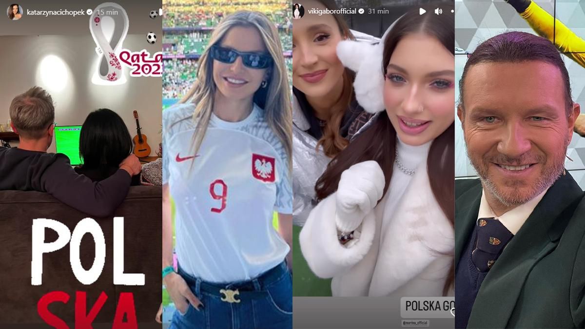 Mundial 2022: Polska-Arabia Saudyjska. Tak kibicują gwiazdy: Kasia Cichopek, Maciej Kurzajewski, Anna Lewandowska, Marina, Viki Gabor, Radosław Majdan