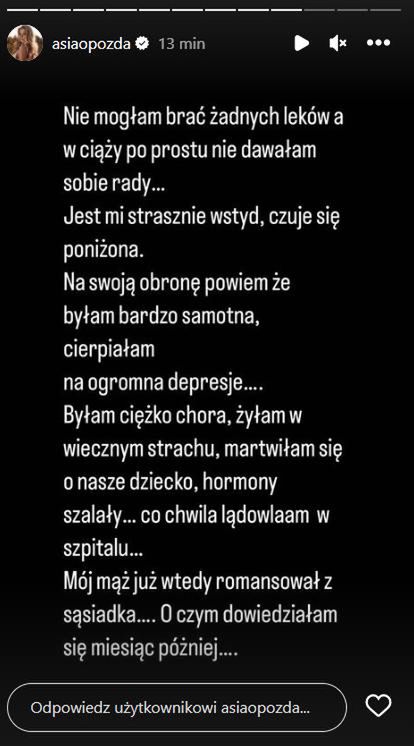 Joanna Opozda wydała oświadczenie