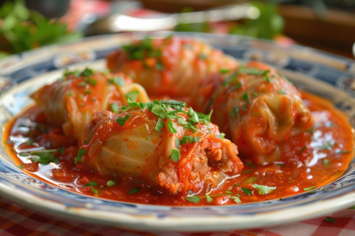 A nostalgic twist on tomato sauce for classic cabbage rolls