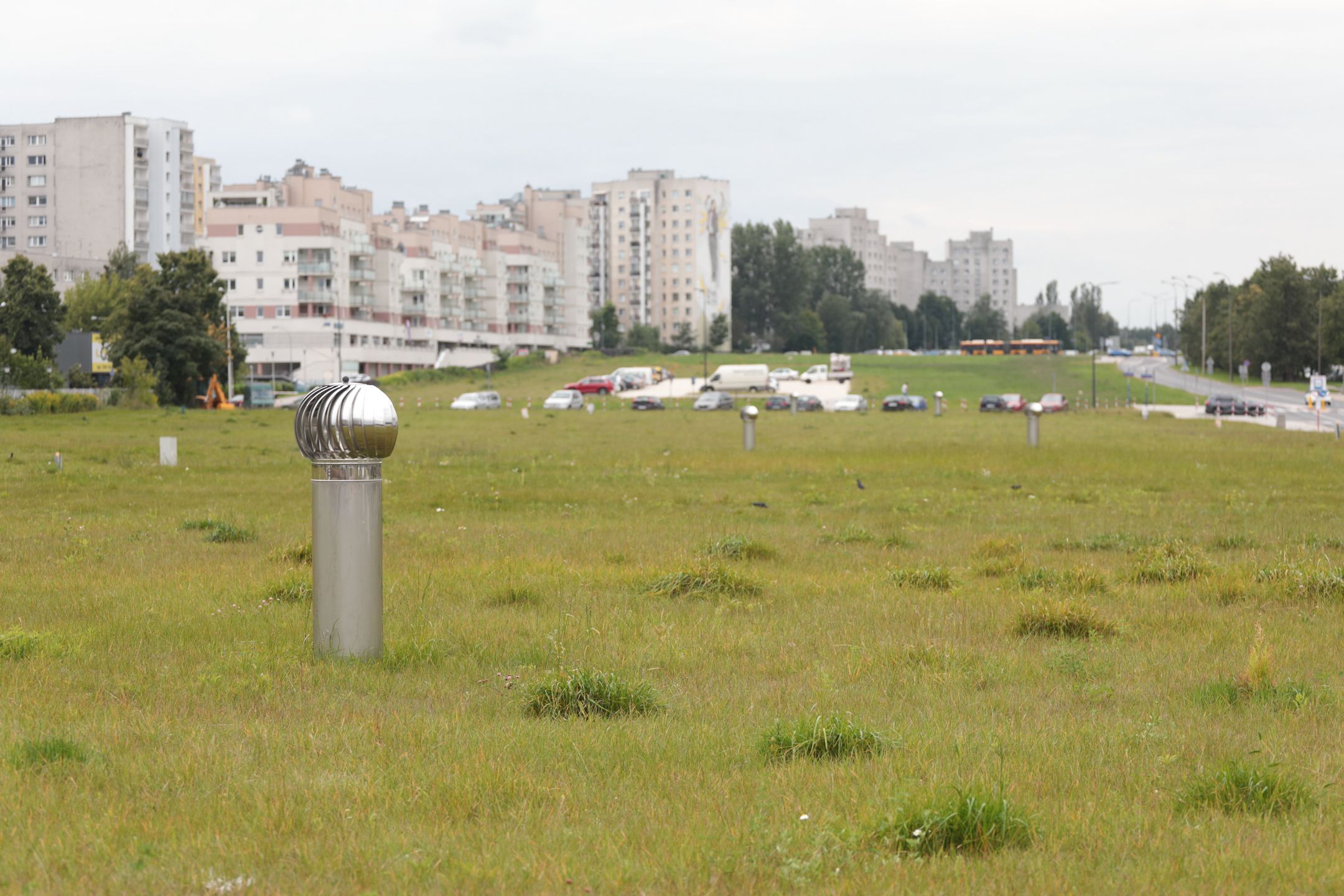 Warszawa. Teren nad tunelem Południowej Obwodnicy Warszawy