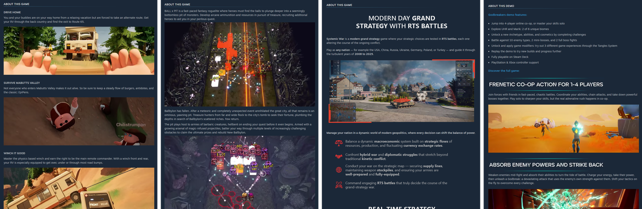 Strony opisów gry stały się ciekawsze