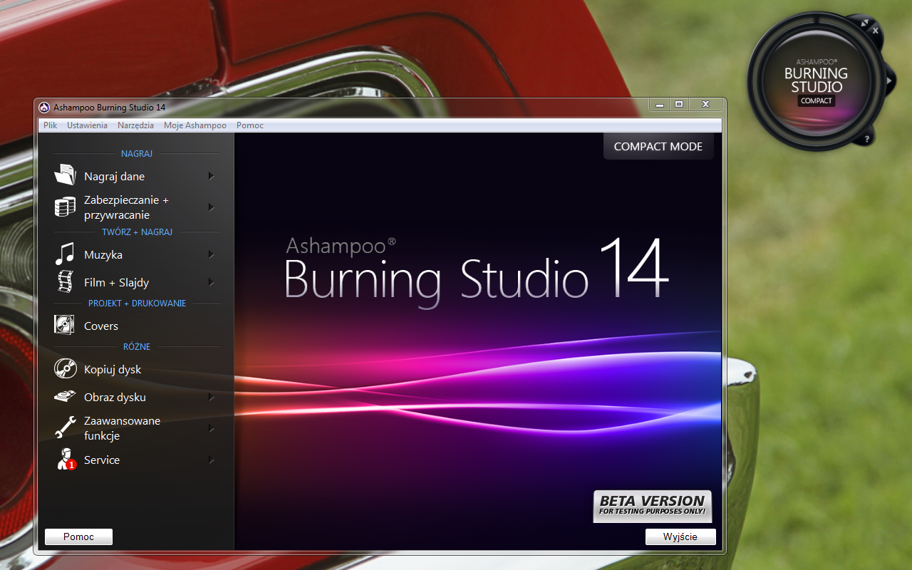 Okno główne programu Ashampoo Burning Studio 14