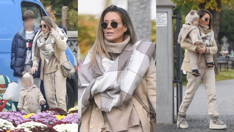 Małgorzata Rozenek z synami odwiedzają cmentarz