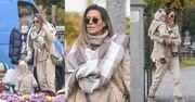 Małgorzata Rozenek w towarzystwie synów i fotografów odwiedza CMENTARZ ubrana w stylowe ŚNIEGOWCE (ZDJĘCIA)