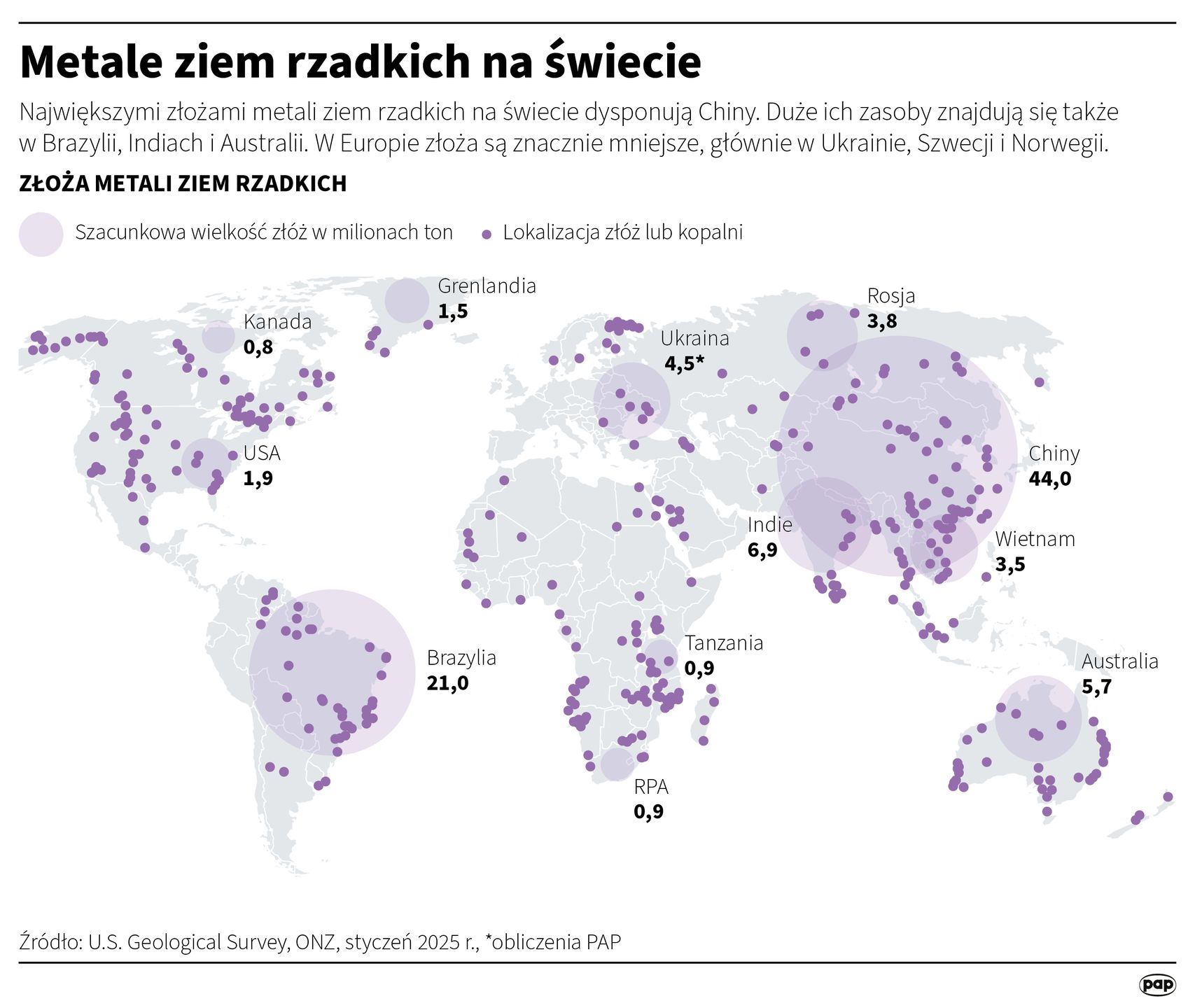 Złoża metali ziem rzadkich na świecie