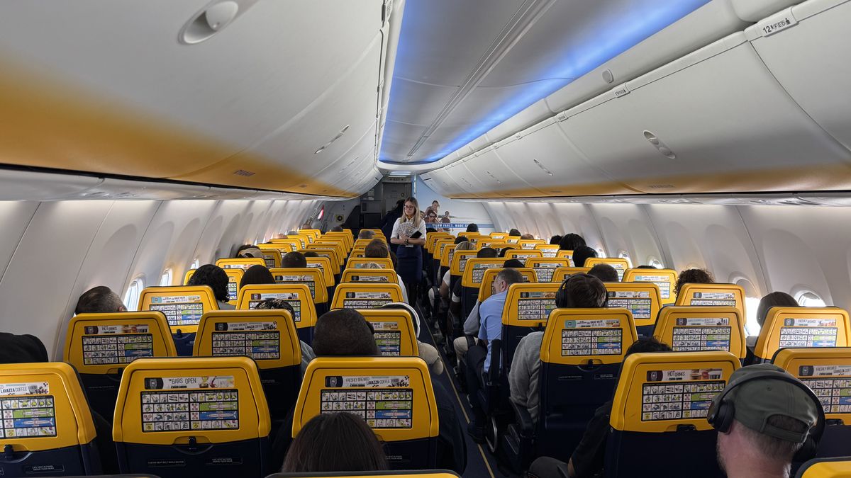A general view shows a Ryanair plane in Manchester. (Photo by Giannis Alexopoulos/NurPhoto via Getty Images)