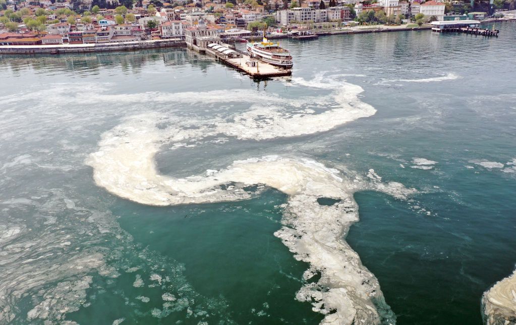 Zanieczyszczona linia brzegowa w Stambule