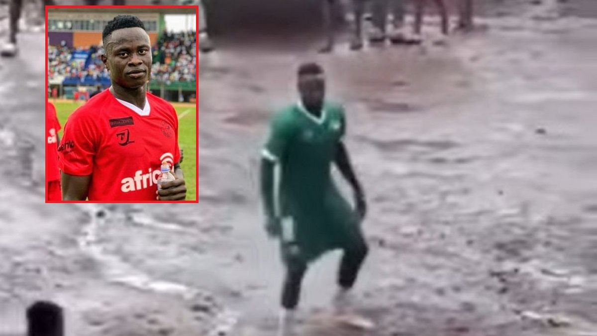 Musa Kamara na boisku w rodzinnej wiosce