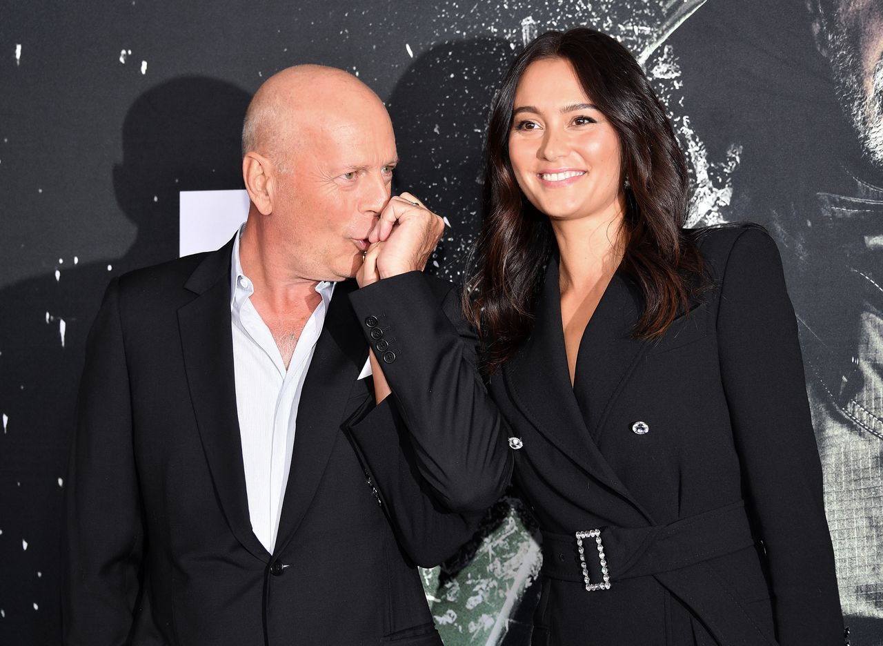 Bruce Willis and Emma Heming at the premiere of "Glass"