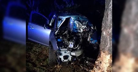 Śmiertelny wypadek w Nadziei. 19-letni kierowca wjechał w drzewo. Nie żyje (zdjęcia)