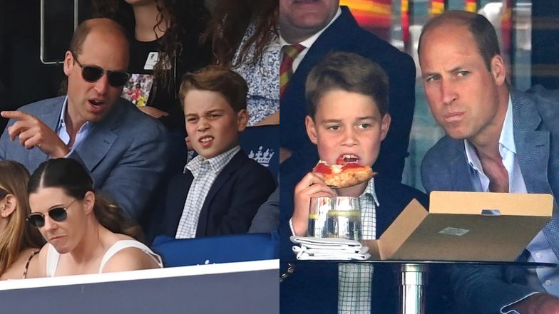 Książę William i książę George podziwiają mecz krykieta