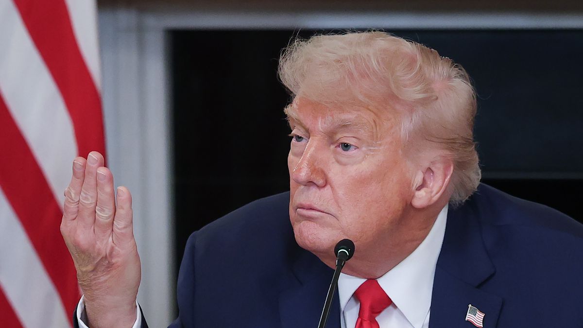 WASHINGTON, DC - JUNE 09: U.S. President Donald Trump answers questions from members of the press during the Invest America Roundtable in the State Dinning room at the White House on June 09, 2025 in Washington, DC. At the roundtable event President Trump, lawmakers and a group of CEOs announced plans for the “Trump Account” investments for kids which would deposit $1,000 in an investment accounts for newborn Americans. (Photo by Win McNamee/Getty Images)