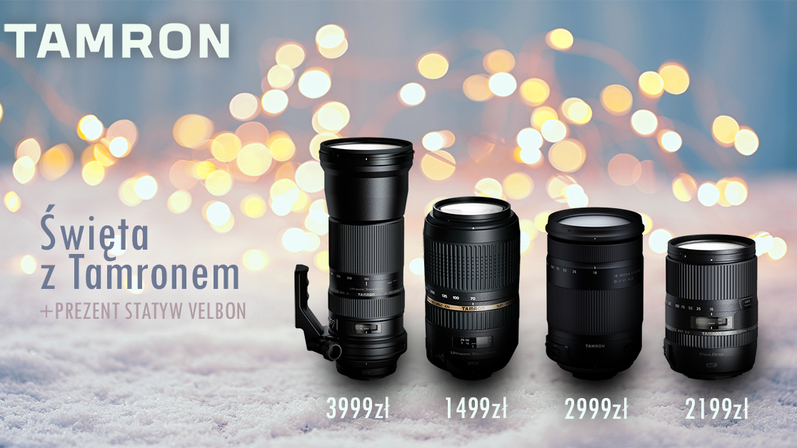 Promocja ”Święta z Tamronem”. Kup obiektyw, a dostaniesz statyw lub monopod za złotówkę 1
