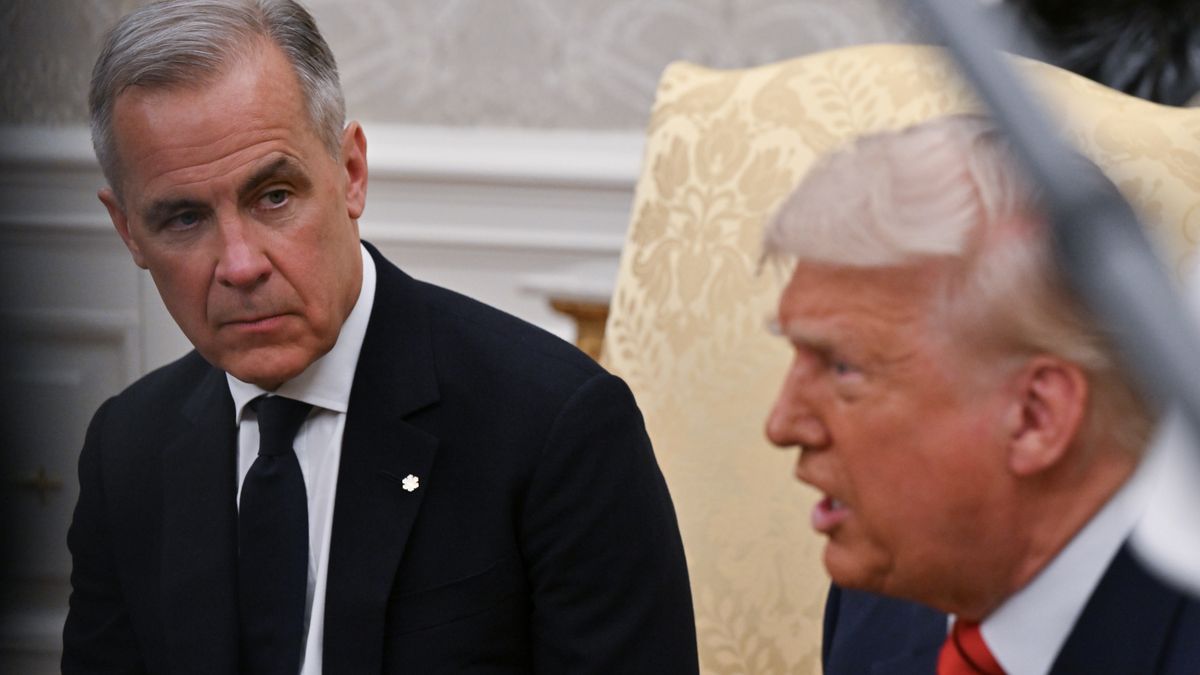WASHINGTON, DC - MAY 6: U.S. President Donald Trump participates in a bilateral meeting with Prime Minister of Canada Mark Carney at The White House on May 6, 2025 in Washington, D.C. (Photo by Ricky Carioti/The Washington Post via Getty Images)