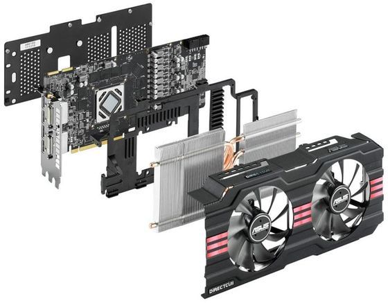 karta graficzna ASUS Radeon HD 7970 - widok ze zdjętym chłodzeniem