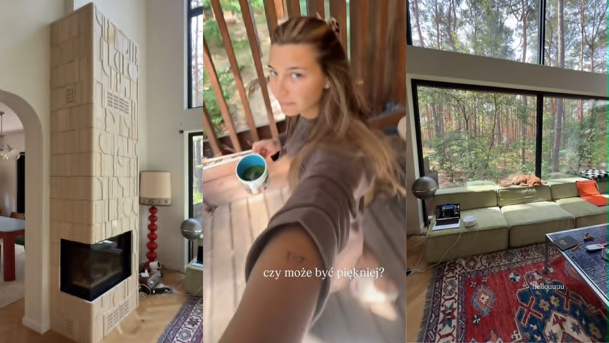 Julia Wieniawa pozdrawia z leśnej chatki