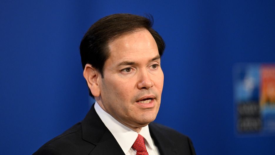 ANTALYA, TURKIYE - MAY 15: US Secretary of State Marco Rubio and NATO Secretary General Mark Rutte (not seen) meet during the NATO Foreign Ministers' Informal Meeting held at the NEST Congress Center in Belek, Antalya, Turkiye on May 15, 2025. (Photo by Rasit Aydogan/Anadolu via Getty Images)