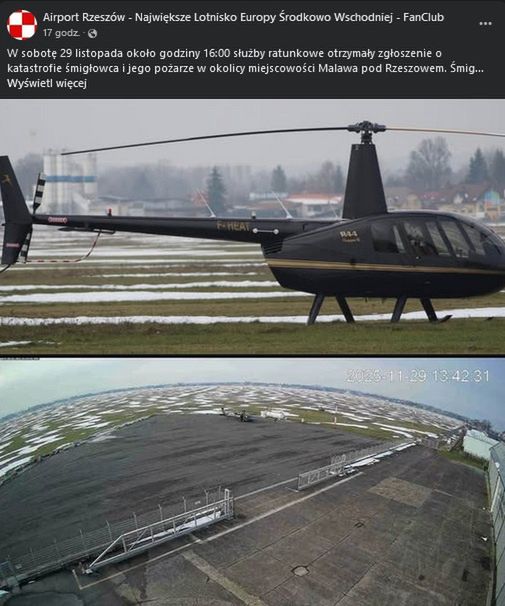 Ostatnie zdjęcie śmigłowca przed tragedią