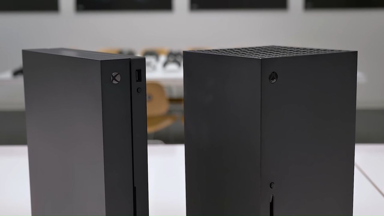 Xbox One X (lewo) i Xbox Series X (prawo), fot. Digital Foundry/YouTube