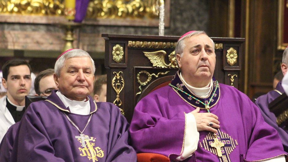 Biskup Edward Janiak oraz Nuncjusz Apostolski w Polsce abp Salvatore Pennacchio 
