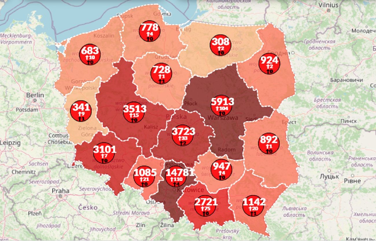 Koronawirus w Polsce. Aktualna mapa zarażeń