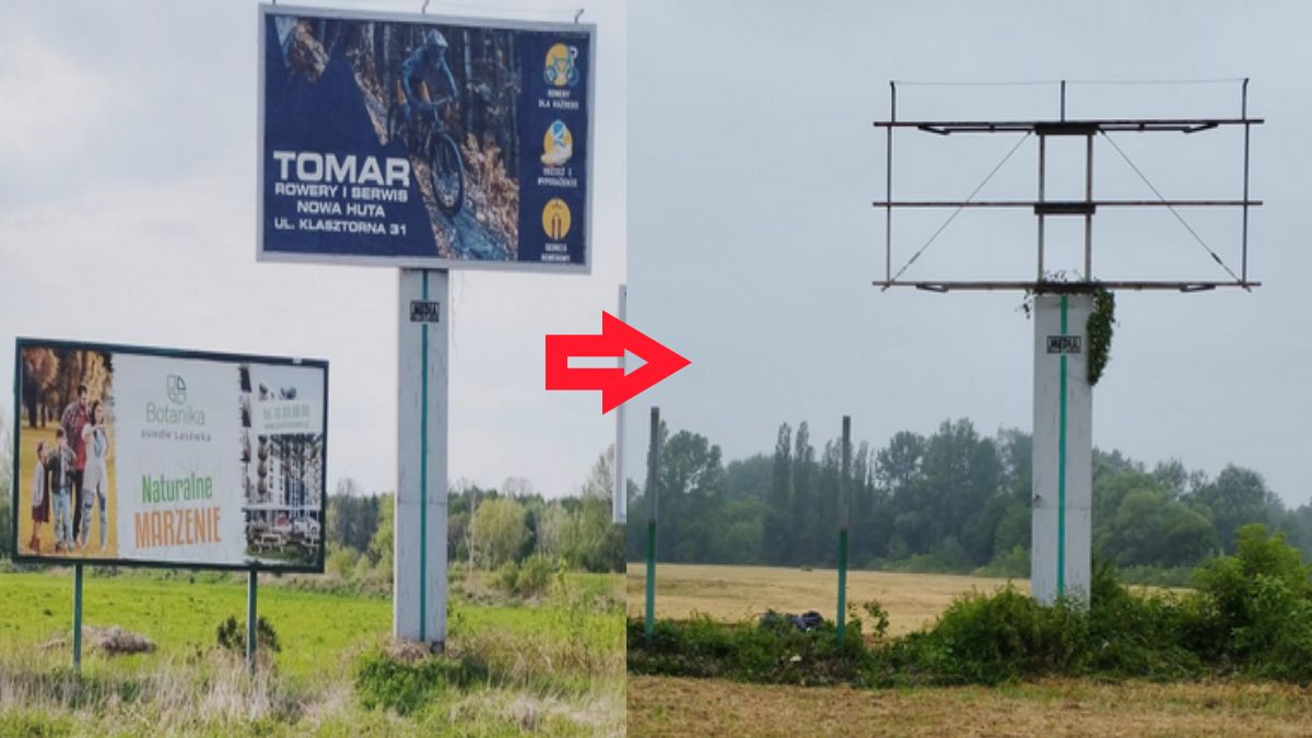 Sprzątanie Krakowa z billboardów