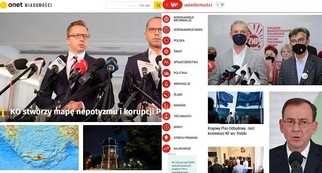 W informacjach i publicystyce na czele Onet przed o2.pl i WP, TVN24.pl i RMF24.pl ze spadkami (TOP10)