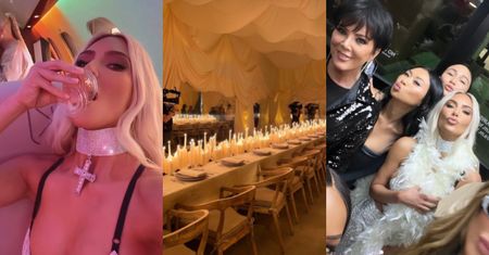 Tak Kim Kardashian świętowała 42. urodziny: autorskie drinki, imprezowy odrzutowiec, tancerki w karnawałowych strojach (ZDJĘCIA)